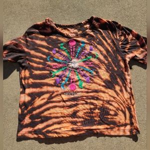 Hand acid washed "nothing phases me" crop top